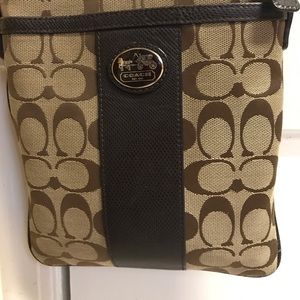 Coach signature cross body bag with adj strap